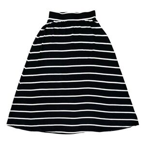Cherokee Skirt Maxi/Midi Black & White Stripe Stretch Waist Girls Size M (7-8)